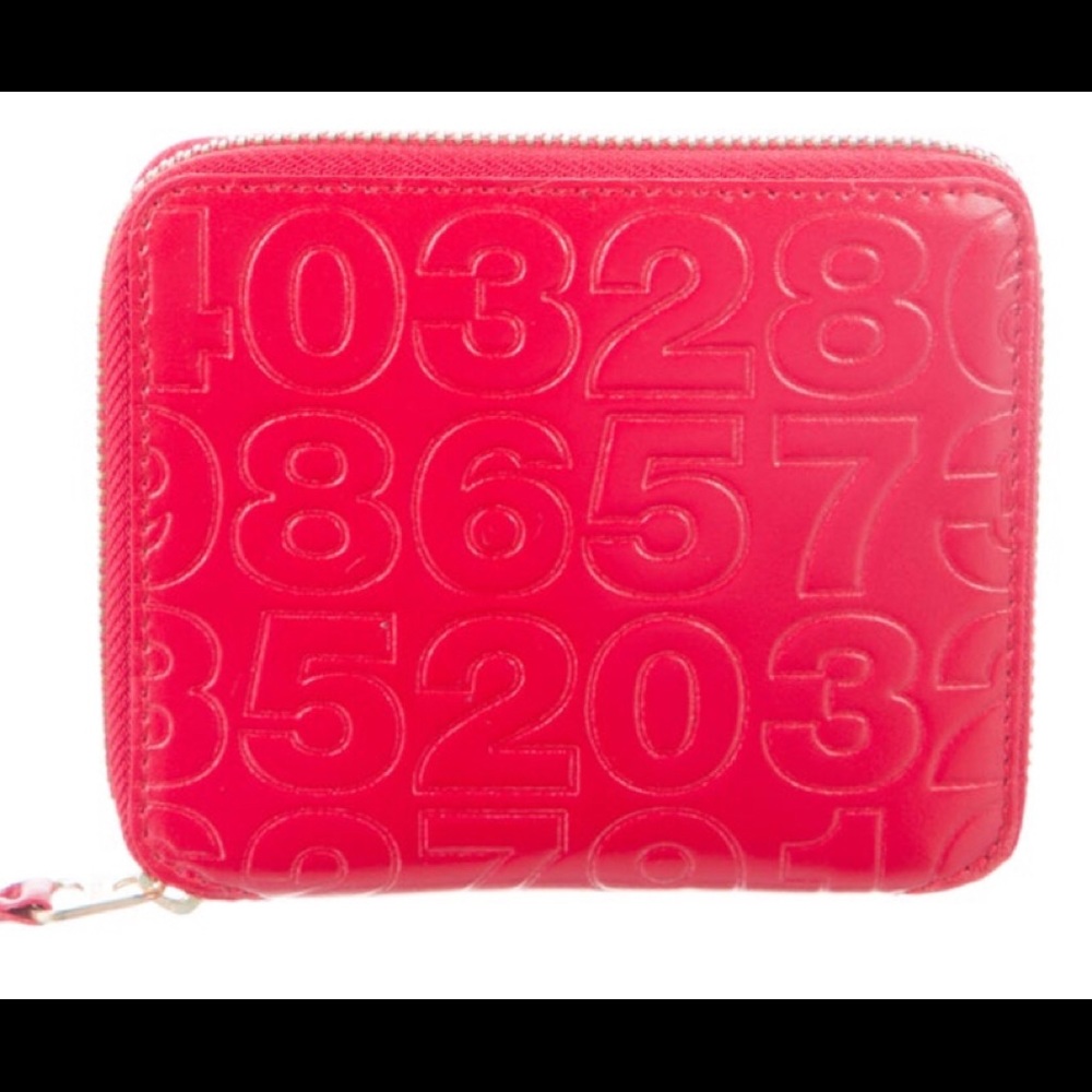 NEW! Comme Des Garcons Red Leather Wallet/Coin pouch with Tags